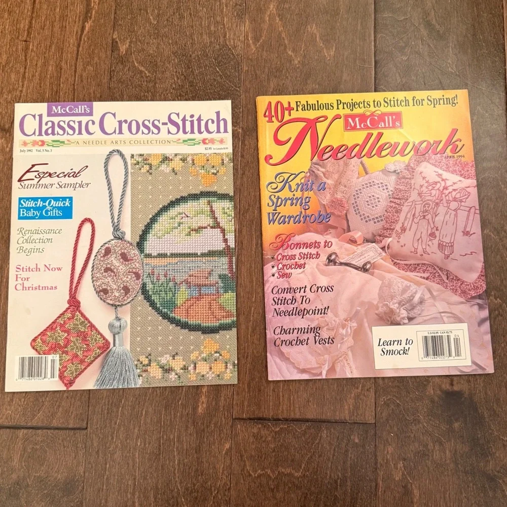 Vintage McCall's Needlework Magazine Bundle Classic Cross Stitch‎ & Needlework